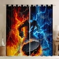 thumbnail image 1 of Castle Fairy Ice Hockey Boy Girl Curtains Pack Of 2 (42X84 Each),Sport Gamer Curtains Blackout,Blue Orange Lightning Bedroom Curtains,Lightweight Room Decor, 1 of 6
