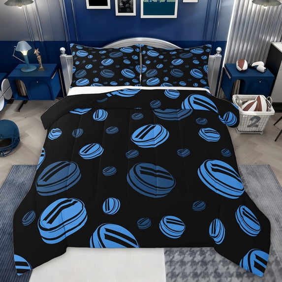 Castle Fairy Ice Hockey Twin Comforter Sets for Kids Children,Sport Bedding Set