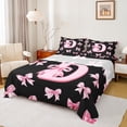thumbnail image 1 of Castle Fairy Initial D 4-Piece Full Size Sheets,Personalized Initial Bed Sheets,Ribbon Bow Lightweight Sheet Sets,Ultra Soft Alphabet Home Decor, 1 of 7