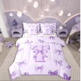 thumbnail image 1 of Castle Fairy Initial T 7 Pieces Bedding Comforter Set,Personalized Initial Full Bedding Set Lightweight,Ribbon Bow Fitted Sheet Flat Sheet,Ultra Soft Alphabet Home Decor,Reversible, 1 of 8