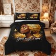 thumbnail image 1 of Castle Fairy Inspirational Black Woman King Size Comforter Sets 3pcs,Gold Butterfly Print Comforters King Size,White Gold,Black Reversible,1 Comforter and 2 Pillowcases, 1 of 6