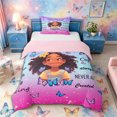 thumbnail image 1 of Castle Fairy Inspirational Girl Twin Duvet Cover,Butterfly Quote Art Twin Bedding,Purple,1 Duvet Cover and 1 Pillowcase, 1 of 6