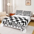 thumbnail image 1 of Castle Fairy International Chess 3pcs Twin Sheet Sets,Geometric Plaid Twin Fitted Sheet,Black White Breathable Flat Sheet,Ultra Soft International Chess Home Decor, 1 of 7