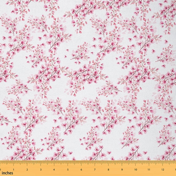 Castle Fairy Japanese Sakura Fabric by the Yard 3 Yards for Girls,Spring Graden Sewing Fabric,Cherry Blossom Fabric for Sewing,Super Cozy Room Decor