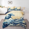 thumbnail image 1 of Castle Fairy Japanese Style Queen Comforter Set for Kids,Ocean Waves Bedding Comforter Set, 1 of 8