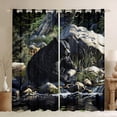 thumbnail image 1 of Castle Fairy Jungle Animal Bear Blackout Curtains Set of 2 (52x84 Each) for Female Men Adults,Mountain Woodland Wildlife Window Curtains,Lake River Life Curtains and Drapes,Ultra Soft Home Decor, 1 of 6