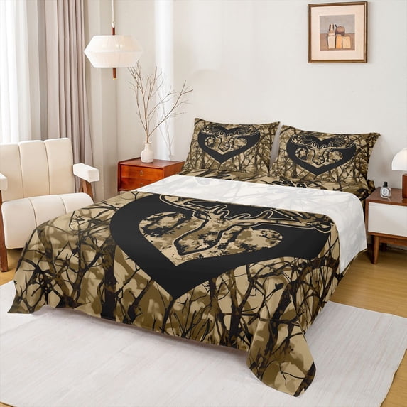 Castle Fairy Jungle Deer Boy Twin Sheet Sets,Tree Branches Bedding