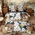 thumbnail image 1 of Castle Fairy Jungle Deer Full Size Bedding Sets 7 Pieces,Watercolor Leopard Print Boho Aztec Full Size Bed in a Bag,Sepia Orange Cream,Black Reversible, 1 of 7