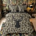 thumbnail image 1 of Castle Fairy Jungle Deer King Bedding 7pcs for Teens,Abstract Vintage Leoopard Print King Bed in a Bag,Beige Black,Black Reversible, 1 of 7