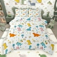 thumbnail image 1 of Castle Fairy Kawai Dinosaur 2Pcs Bedding Comforter Set for Kids Children Boys,Cute Jungle Animal Twin Comforter Sets,Cartoon Rainbow Breathable Bedding Set,Lightweight Room Decor, 1 of 8