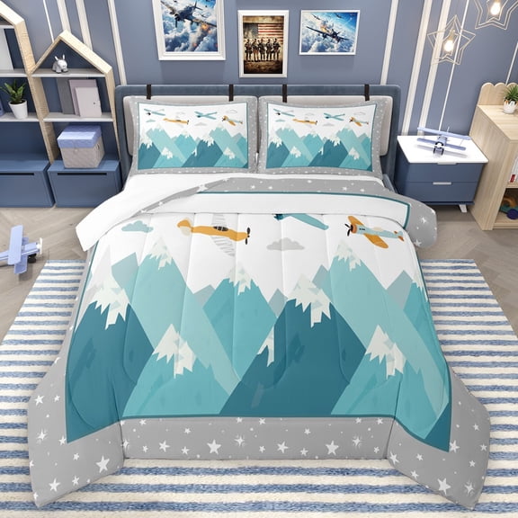 Castle Fairy Queen 3-Piece Airplane & Stars Kids Comforter Set