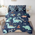 thumbnail image 1 of Castle Fairy Kawaii Animal Dinosaur Bedding Comforter Set 7 Pieces for Children Teens Adults,Cute Jungle Wildlife Full Bedding Set Lightweight,Cartoon Rainbow Dino Fitted Sheet Flat Sheet, 1 of 8