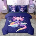 thumbnail image 1 of Castle Fairy Kawaii Axolotl Girl Boy Twin Bedding Sets 7-Piece,Starry Sky Planet Bedding Comforter Set Microfiber,Cartoon Animal Breathable Sheet Sets,Super Cozy Room Decor,Reversible, 1 of 8