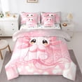 thumbnail image 1 of Castle Fairy Kawaii Axolotl Salamander 7 Pieces Bedding Comforter Set for Preppy Child,Pink Bling Glitter Full Bedding Set Lightweight,Cartoon Animal Fitted Sheet Flat Sheet,Lightweight Room Decor, 1 of 8