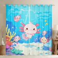 thumbnail image 1 of Castle Fairy Kawaii Axolotl Salamander Blackout Curtains Set of 2 (52x84 Each) for Preppy Child Children,Ocean Animal Window Curtains,Marine Wildlife Curtains and Drapes,Lightweight Room Decor, 1 of 6