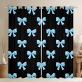 thumbnail image 1 of Castle Fairy Kawaii Blue Ribbon Bow Knot Curtains Pack of 2 (42x84 Each) for Kids Children,Cute Bowtie Curtains Blackout,Dreamy Princess Bedroom Curtains,Microfiber Bedroom Decor, 1 of 6