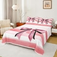 thumbnail image 1 of Castle Fairy Kawaii Bow 4 Pieces Queen Sheet Sets,Geometric Stripes Ultra Soft Flat Sheet,Black Pink Queen Fitted Sheet,Super Cozy Cute Room Decor, 1 of 7