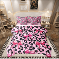 thumbnail image 1 of Castle Fairy Kawaii Bow 7-Piece Bedding Comforter Set,Black Pink King Bedding Sets,Leopard Print Ultra Soft Bed Sheets,Luxury Girls Bedroom Decor, 1 of 8