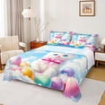 thumbnail image 1 of Castle Fairy Kawaii Bow Cat Girl Twin Sheet Sets,Happy Easter Eggs Bedding, 1 of 7