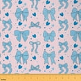 thumbnail image 1 of Castle Fairy Kawaii Bow Fabric by the Yard 5 Yard,Love Heart Print Sewing Fabric,Pink Blue Fabric for Sewing,Microfiber Girls Bedroom Decor, 1 of 6