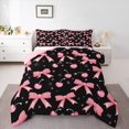 thumbnail image 1 of Castle Fairy Kawaii Bowknot Cherry 2Pcs Bedding Comforter Set for Girls Teens Children,Cute Galaxy Twin Comforter Sets,Black Pink Breathable Bedding Set,Ultra Soft Home Decor, 1 of 8
