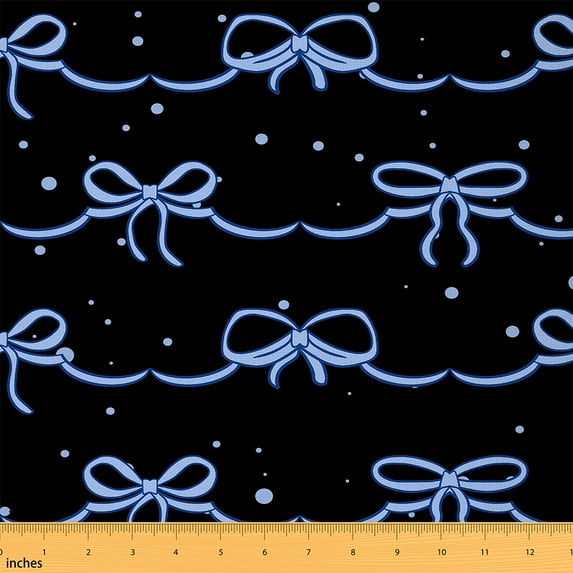 Castle Fairy Kawaii Bowknot Fabric by the Yard 1 Yard,Polka Dots Home Decor Fabric by the Yard,Dreamy Princess Room Decor Fabric by the Yard,Lightweight Cute Room Decor