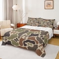 thumbnail image 1 of Castle Fairy Kawaii Bowknot Queen Sheet Sets,Abstract Geometric Camouflage Bed Set, 1 of 7