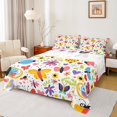 thumbnail image 1 of Castle Fairy Kawaii Butterflies Girl Twin Sheet Sets 3pcs,Floral Flowers Ladybug Twin Fitted Sheet Microfiber,Spring Garden Breathable Flat Sheet,Breathable Home Decor, 1 of 7