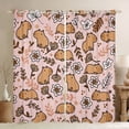 thumbnail image 1 of Castle Fairy Kawaii Capybara Black Out Curtains,Flowers Curtains Pack of 2 (42x63 Each), 1 of 6