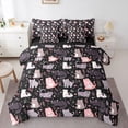 thumbnail image 1 of Castle Fairy Kawaii Cats Bedding Comforter Set 7-Piece for Boys Girls,Love Heart Print King Bedding Sets,Cute Flowers Animal Ultra Soft Bed Sheets,Luxury Bedroom Decor,Reversible, 1 of 8
