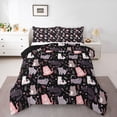 thumbnail image 1 of Castle Fairy Kawaii Cats Full Size Comforter Sets 3-Piece for Boys Girls,Love Heart Print Bedding Comforter Set,Cute Flowers Animal Lightweight Bedding Sets,Luxury Bedroom Decor,Reversible, 1 of 8
