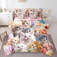 thumbnail image 1 of Castle Fairy Kawaii Cats Twin Bedding Sets,Chic Floral Flowers Bedding Comforter Set, 1 of 8