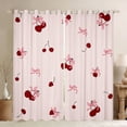thumbnail image 1 of Castle Fairy Kawaii Cherry Bow Black Out Curtains for Girls Women Teens,Dreamy Princess Curtains Pack Of 2 (42X63 Each),Cute Bowknot Bedroom Curtains,Ultra Soft Home Decor, 1 of 6