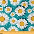 thumbnail image 1 of Castle Fairy Kawaii Daisy Fabric by the Yard 2 Yards,Rustic Flower Room Decor Fabric by the Yard,Teal Yellow Sewing Fabric,Super Cozy Room Decor, 1 of 6