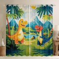 thumbnail image 1 of Castle Fairy Kawaii Dinosaur Black Out Curtains for Children Kids Teens,Cartoon Animal Dino Curtains Pack of 2 (42x63 Each),Jungle Wildlife Bedroom Curtains,Super Cozy Room Decor, 1 of 6