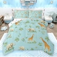 thumbnail image 1 of Castle Fairy Kawaii Elephant Lion Giraffe 3 Pieces Queen Comforter Set for Boys Girls,Cute Flowers Animal Ultra Soft Bedding Sets,Cartoon Woodland Wildlife Bedding Comforter Set Breathable, 1 of 8