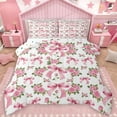 thumbnail image 1 of Castle Fairy Kawaii Floral Bowknot Girl 3 Pieces Queen Comforter Set,Dreamy Princess Ultra Soft Bedding Sets,Spring Garden Rose Bedding Comforter Set Breathable,Lightweight Room Decor,Reversible, 1 of 8