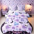 thumbnail image 1 of Castle Fairy Kawaii Gothic Skull Bat Queen Bedding 7pcs,Rose Crystal Butterfly Bedding Comforter Set Queen,Ivory Light Purple,Reversible, 1 of 7