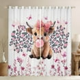 thumbnail image 1 of Castle Fairy Kawaii Highland Bull Black Out Curtains for Kids Teens Adults,Animal Cheetah Print Curtains Pack of 2 (42x63 Each),Chic Floral Flowers Bedroom Curtains,Breathable Home Decor, 1 of 6