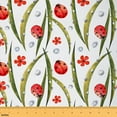 thumbnail image 1 of Castle Fairy Kawaii Ladybird Fabric by the Yard 1 Yard,Black Red Green Home Decor Fabric by the Yard,Botanical Plants Room Decor Fabric by the Yard,Super Cozy Cartoon Room Decor, 1 of 6