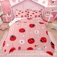 thumbnail image 1 of Castle Fairy Kawaii Ladybug Twin Comforter Sets,Kawaii Floral Daisy Bedding Set, 1 of 8