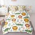 thumbnail image 1 of Castle Fairy Kawaii Lion Crocodile Bedding Comforter Set,Cartoon Wildlife Full Bedding Set, 1 of 8