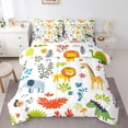 thumbnail image 1 of Castle Fairy Kawaii Lion Elephant Giraffe Bedding Comforter Set,Wildlife Full Bedding Set, 1 of 8