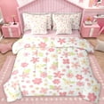 thumbnail image 1 of Castle Fairy Kawaii Pink Flowers Twin Bedding Sets 7-Piece for Children Teens Adults,Dreamy Princess Bedding Comforter Set Microfiber,Spring Garden Breathable Sheet Sets,Microfiber Bedroom Decor, 1 of 8