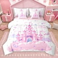 thumbnail image 1 of Castle Fairy Kawaii Princess Castle 7-Piece Twin Bedding Sets for Girls Women Children,Flying Butterflies Bedding Comforter Set,Dreamy Princess Breathable Sheet Sets,Ultra Soft Home Decor, 1 of 8