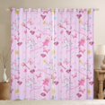 thumbnail image 1 of Castle Fairy Kawaii Princess Castle Girl Curtains Pack of 2 (42x84 Each),Pink Crystal Butterflies Curtains Blackout,Starry Sky Bedroom Curtains,Breathable Home Decor, 1 of 6