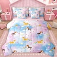 thumbnail image 1 of Castle Fairy Kawaii Rainbow Dogs Girl Bedding Comforter Set 7pcs,Starry Sky Queen Bedding Sets Super Cozy,Abstract Gradient Queen Sheet Sets,Lightweight Room Decor,Reversible, 1 of 8