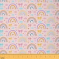 thumbnail image 1 of Castle Fairy Kawaii Rainbow Girl Fabric by the Yard 1 Yard,Pink Bowknot Home Decor Fabric by the Yard,Dreamy Princess Room Decor Fabric by the Yard,Lightweight Room Decor, 1 of 6