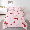 thumbnail image 1 of Castle Fairy Kawaii Red Strawberry Girl 3 Pieces Queen Comforter Set,Cartoon Bow Tie Ultra Soft Bedding Sets,Girly Pink Bow Bedding Comforter Set,Microfiber Bedroom Decor, 1 of 8
