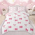 thumbnail image 1 of Castle Fairy Kawaii Ribbon Bow Boy Girl Full Size Comforter Sets 3-Piece,Dreamy Princess Bow Knot Bedding Comforter Set,Polka Dots Lightweight Bedding Sets,Super Cozy Room Decor,Reversible, 1 of 8